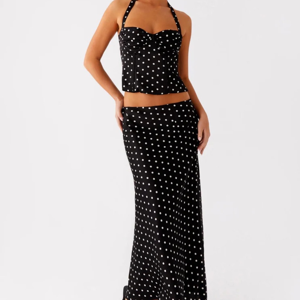 Peppermayo Breanne Midi Skirt - Black Polka Dot